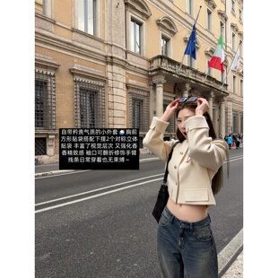 Tannin赤兔那不勒斯 简约气质显瘦小香风早春毛呢外套女 ski