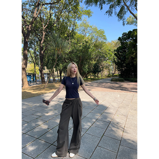 ski by Tannin赤兔 自穿舒适大口袋懒散抽绳宽松显瘦休闲直筒卫裤