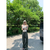 Tannin赤兔Girls Power颜色特别工装 ski 休闲显瘦砂洗直筒裤 女