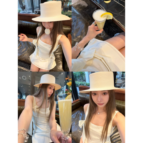 skibyTannin系带U领连衣裙