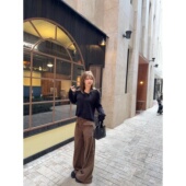 Tannin赤兔 百搭显瘦 ski 复古休闲直筒高腰灯芯绒阔腿裤 女秋