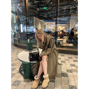 ski byTannin赤兔长期主义大牌儿感羊毛骆驼绒双面呢大衣连帽外套