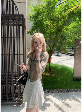 ski by Tannin赤兔 old money会呼吸的天丝苎麻高腰休闲A字短裤夏