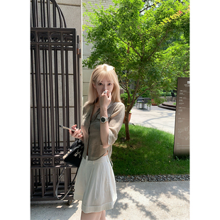 ski by Tannin赤兔 old money会呼吸的天丝苎麻高腰休闲A字短裤夏