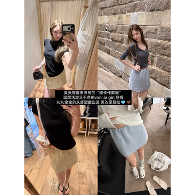 skibyTannin松紧腰短裙裤