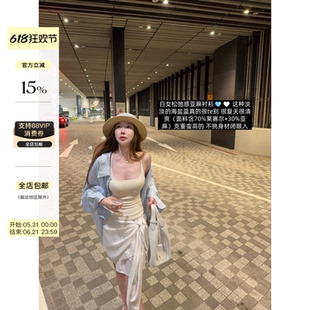 ski by Tannin赤兔 白女松弛感70莱赛尔30亚麻男友风防晒衬衫女春