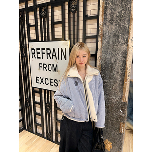 ski by Tannin赤兔 希腊学院正反两穿条纹外套翻领宽松减龄外套冬