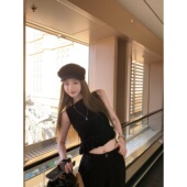 Tannin赤兔叛逆甜心 ski 雪尼尔莱赛尔拼接小心机花边小背心女