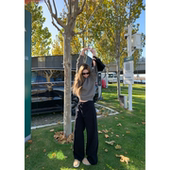 入冬刚需一体绒复古高腰阔腿裤 ski 女 利落好版 型 Tannin赤兔