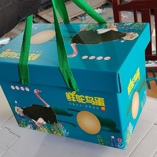 10个空盒 鸵鸟蛋专用包装盒礼盒包装箱蓝色天地盖高档好看有面子