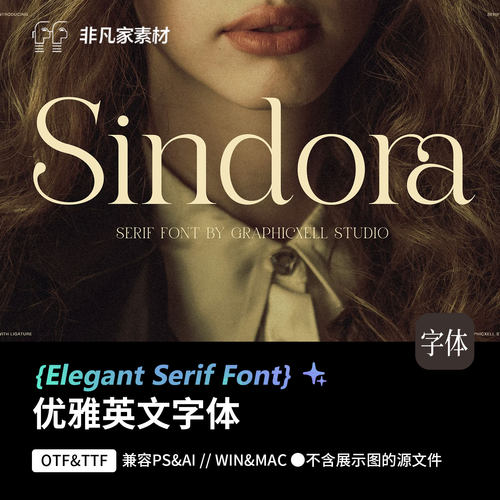 优雅奢华英文精致衬线字体包婚礼杂志海报艺术字库ps/procreate