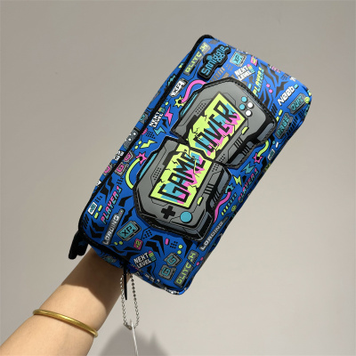 正品Smiggle笔袋gameover翻盖大容量文具盒铅笔多功能收纳布笔盒