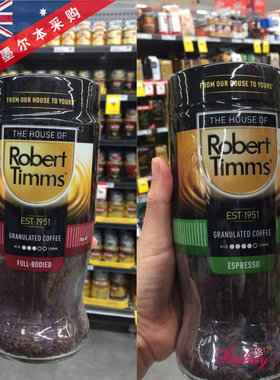 现货 澳洲Robert Timms罗伯特替姆斯 速溶纯黑咖浓缩咖啡颗粒200g