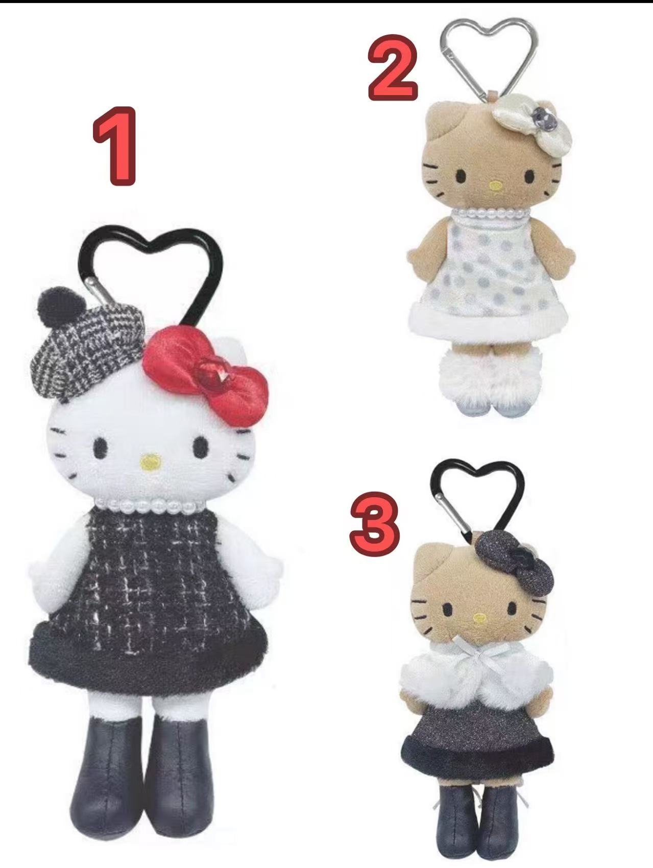 【予】 日本本土大长腿kitty挂件豹纹黑皮凯蒂猫咪公仔小玩偶挂饰