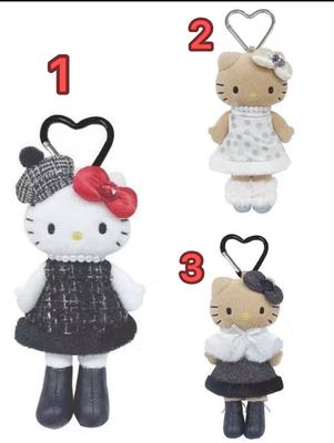 【予】 日本本土大长腿kitty挂件豹纹黑皮凯蒂猫咪公仔小玩偶挂饰