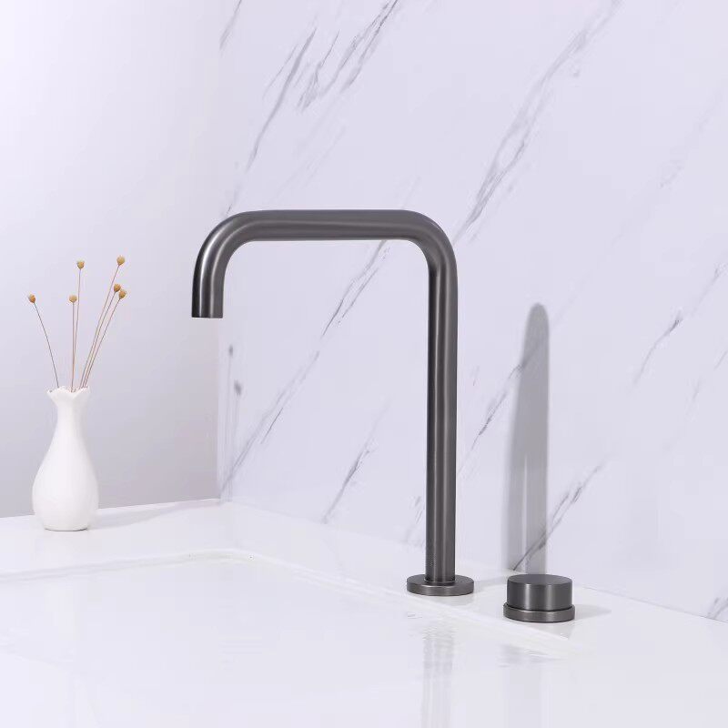 浴室卫浴洗手盆分体式水龙头冷热双孔可旋转防溅洗手台面盆