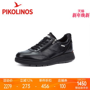 Pikolinos派高雁秋季牛皮/织物深口圆头系带休闲男鞋PL253802