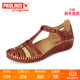 Pikolinos派高雁夏季 擦色牛皮魔术贴拼色平跟舒适凉鞋 PM231139