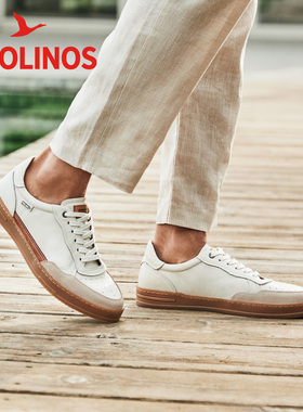 Pikolinos派高雁秋季牛皮深口圆头系带平跟休闲男鞋PL253602