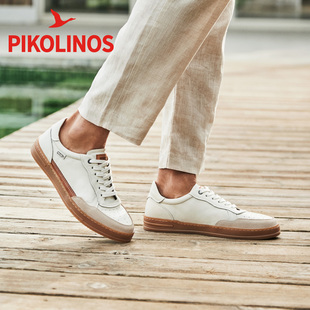 Pikolinos派高雁秋季牛皮深口圆头系带平跟休闲男鞋PL253602
