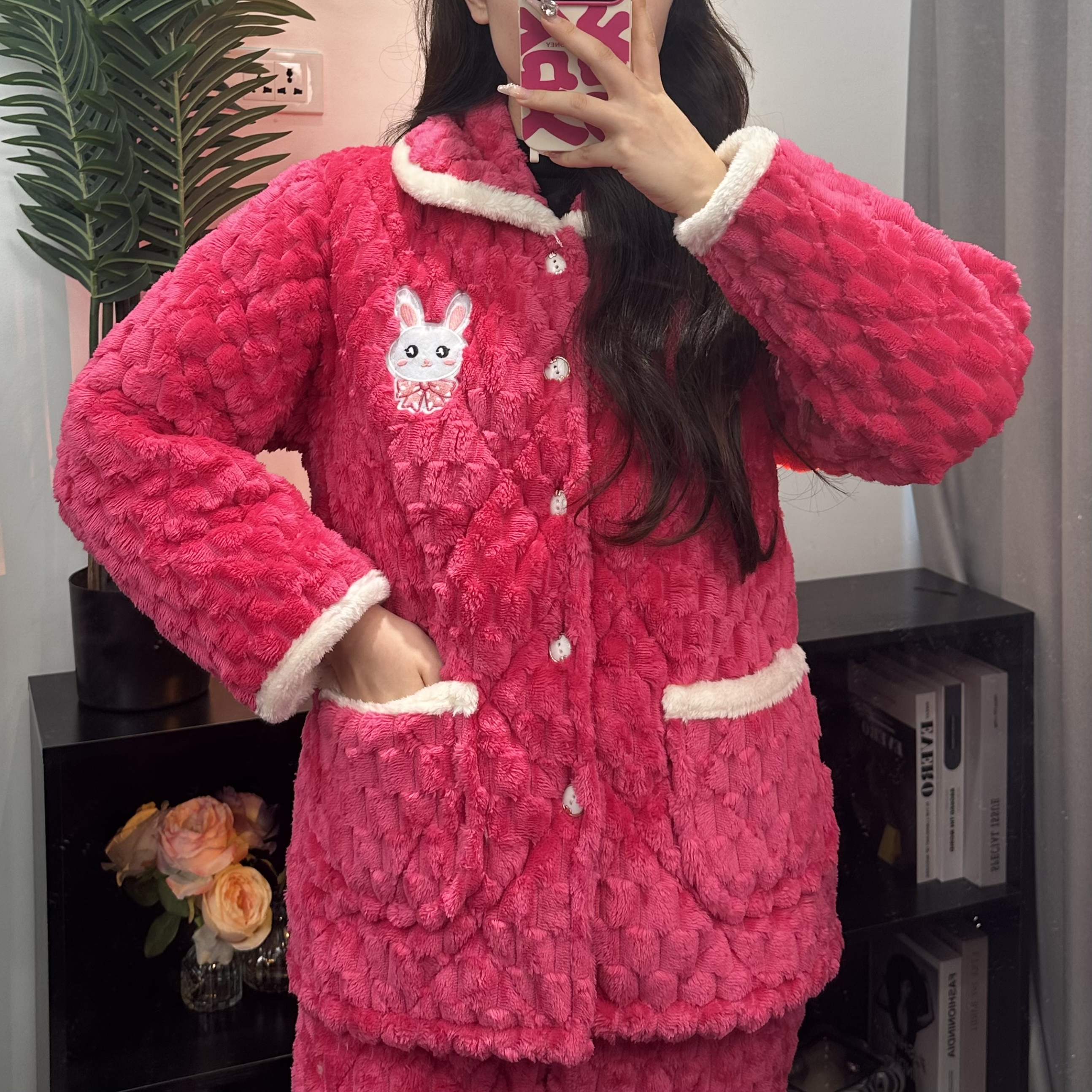 情侣金龟绒翻领男女同款