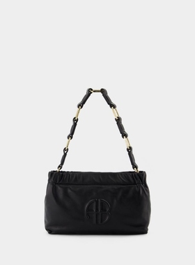 ANINE BING Kate黑色皮制小号单肩包