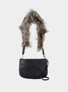 DIESEL 1DR Twin Pouch肩背包 -皮质-黑色