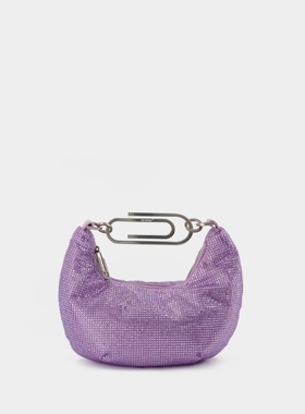 OFF WHITE Paperclip Hobo Strass 20 人造丝满钻hobo手提包