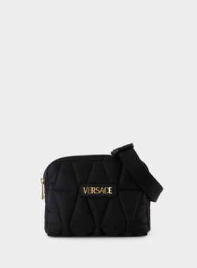 范思哲 Versace Bum范思哲黑色尼龙胸背包腰包