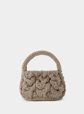 J.W. Anderson Small Cable Knit 灰色皮制斜挎包