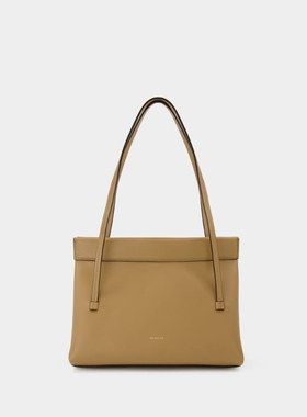 Wandler Joanna Mini 光面牛皮肩背小号托特包棕色