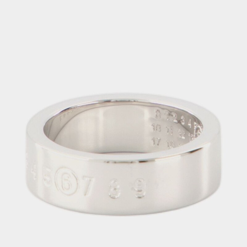 马吉拉 MM6 Maison Margiela 极简Logo戒指 - 金属 - 银色