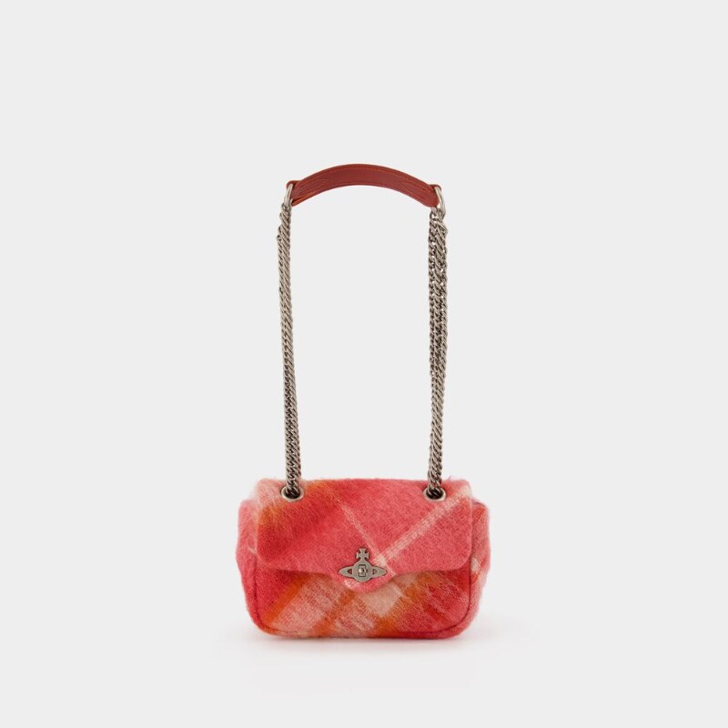 Vivienne Westwood 西太后 Anita链条S单肩包-羊毛-粉色