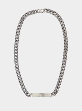 【粉丝专享】极简徽标 ID 标签项链 - 金属  银色