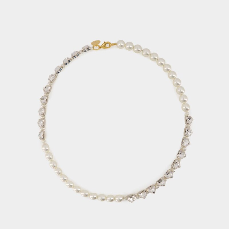 Simone Rocha 四重奏与心形项链 - 合成珍珠 - 象牙色