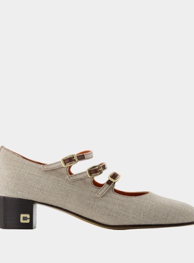 【粉色专享】Carel Kina 高跟鞋 - 帆布 - 米色