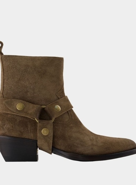 GOLDEN GOOSE Debbie 靴子 -皮质 卡其色