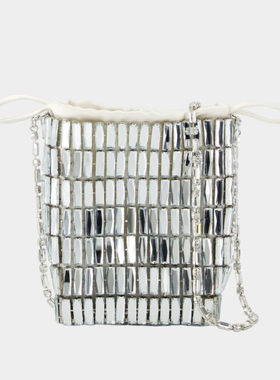 SELF PORTRAIT 水晶迷你斜挎包 金属 银色