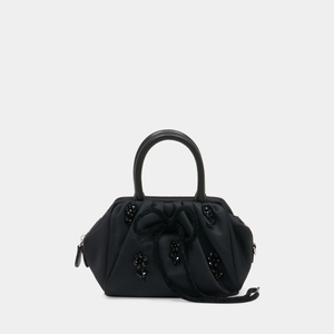 Simone Rocha 迷你褶皱刺绣手提包 - 合成材质 - 黑色