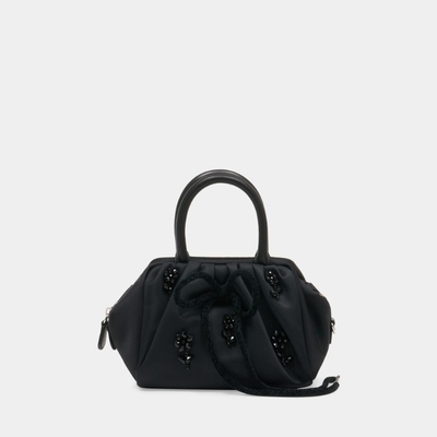 Simone Rocha 迷你褶皱刺绣手提包 - 合成材质 - 黑色