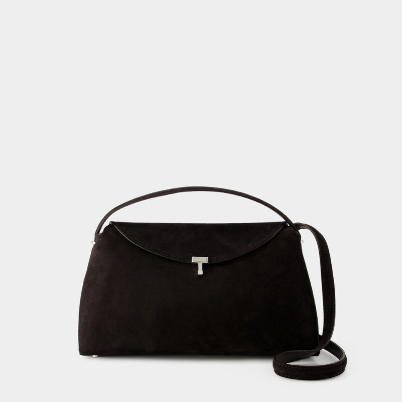 TOTEME T Lock Top Handle 斜挎包皮质 Espresso