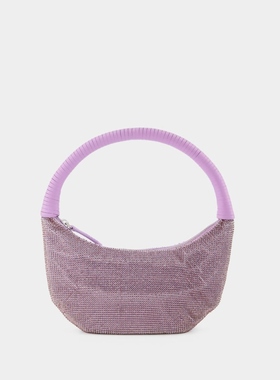 Staud Pepper 紫色水钻手提肩背法棍包