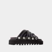 Aj1345黑色牛皮凉鞋 Toga Pulla