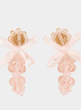 Simone Rocha 小巧蝴蝶结耳环 水晶 粉色