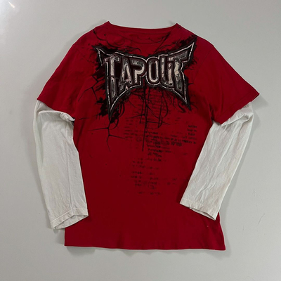 机车风T恤TAPOUT上衣假两件长袖