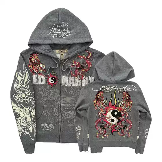 American Gothic Rock Skull Bones Oversized Sweatshirty2K Gothic Jacket