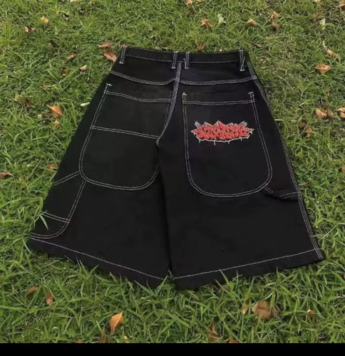 JNCO刺绣牛仔裤hiphopjeans短裤