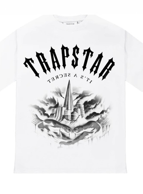 TRAPSTAR PRINT TEE-WHITE TS FLAME PRINT TEE 夏季潮牌街头T恤