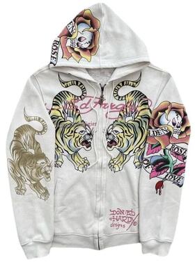 复古Funnyhoodie骷髅头拉链卫衣