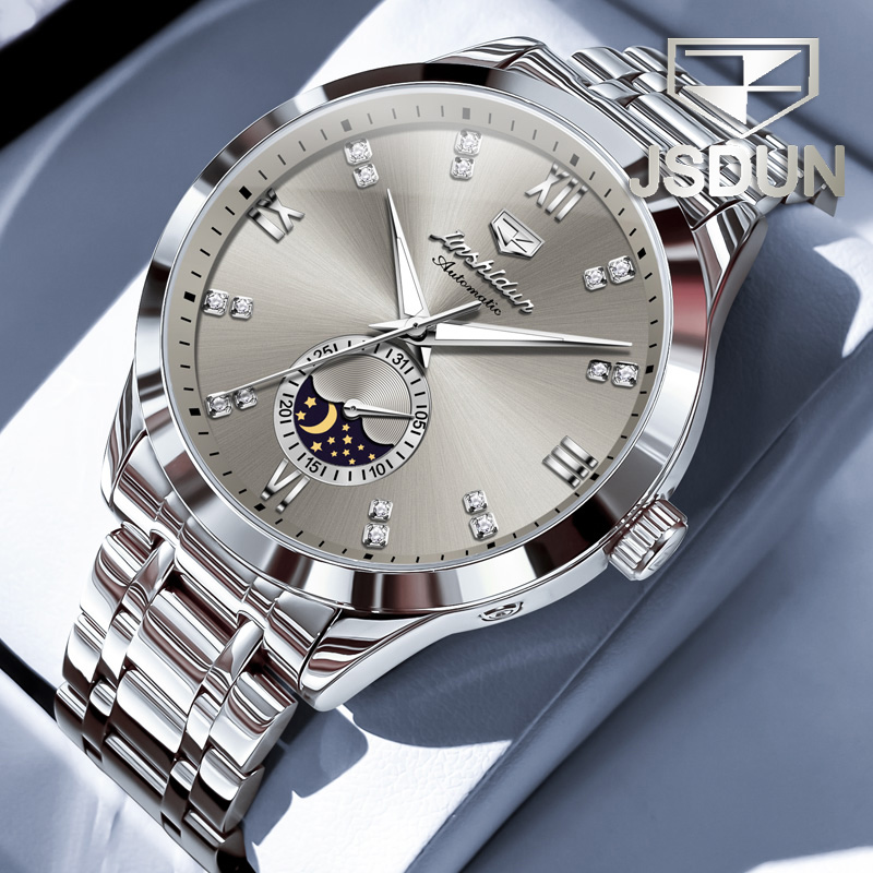 手表男士瑞士认证正品牌新款机械表男全自动星辰月相名式防水十大